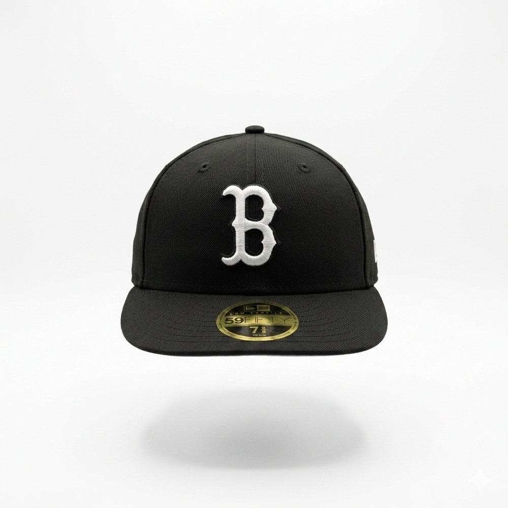 Boston Red Sox New Era Hat Mens 7 5/8 Black Low Profile 59FIFTY Fitted Cap *NEW*